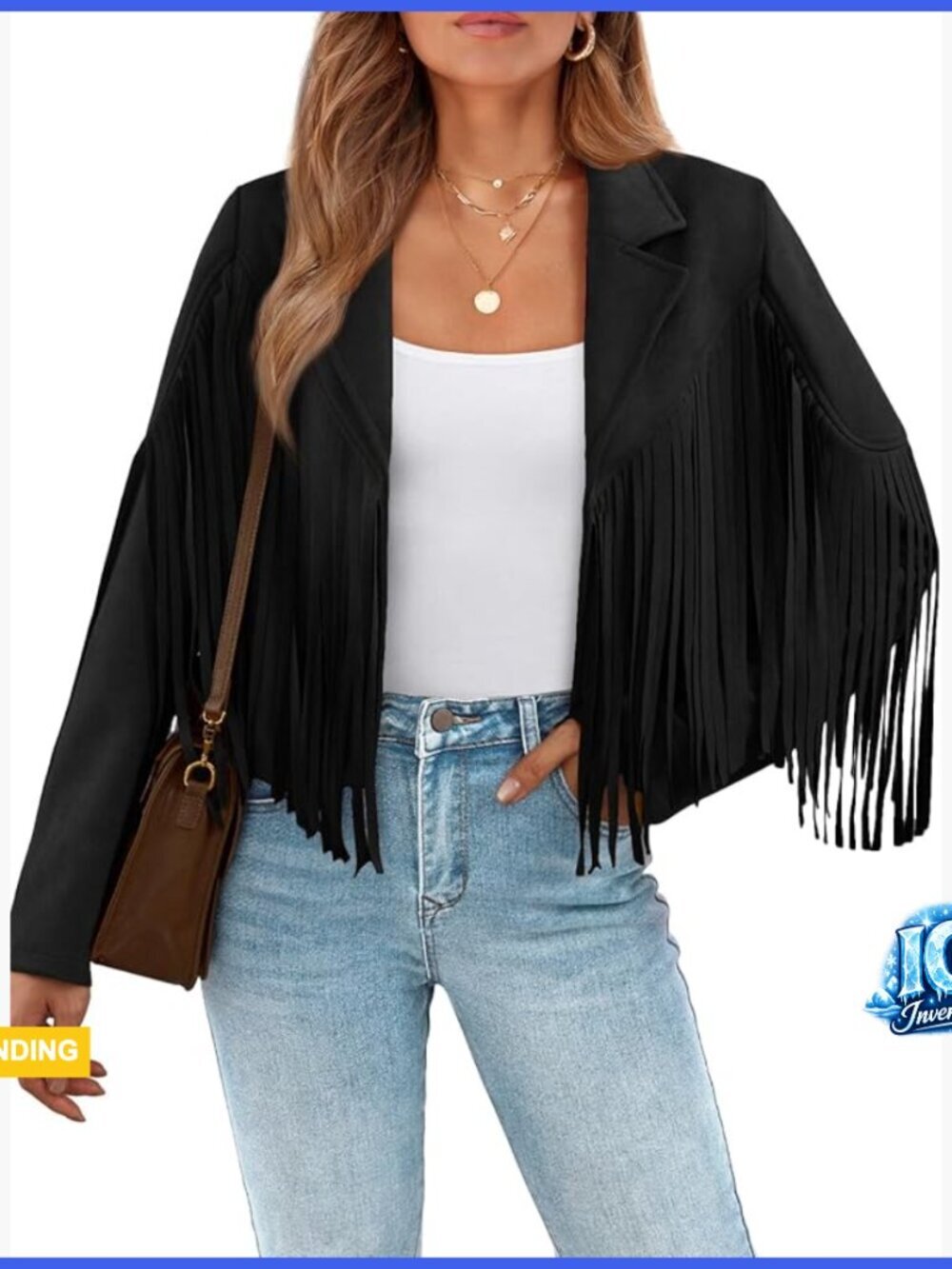 Cropped Faux Suede Leather Fringe Jacket Western Biker Moto Style